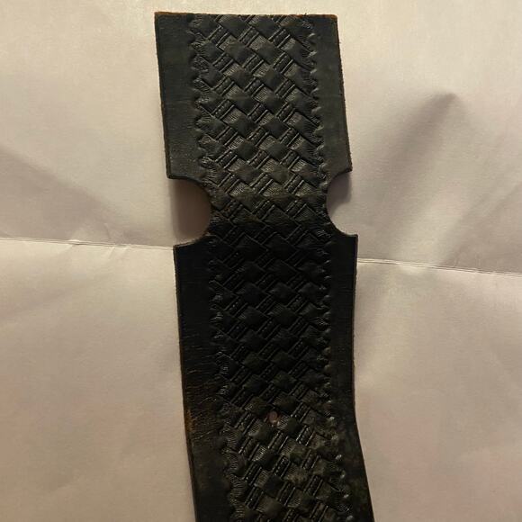 Leather Belt 36BB Don Hume Miami, Okla Hand Tooled Black Unfinished - Picture 6 of 15